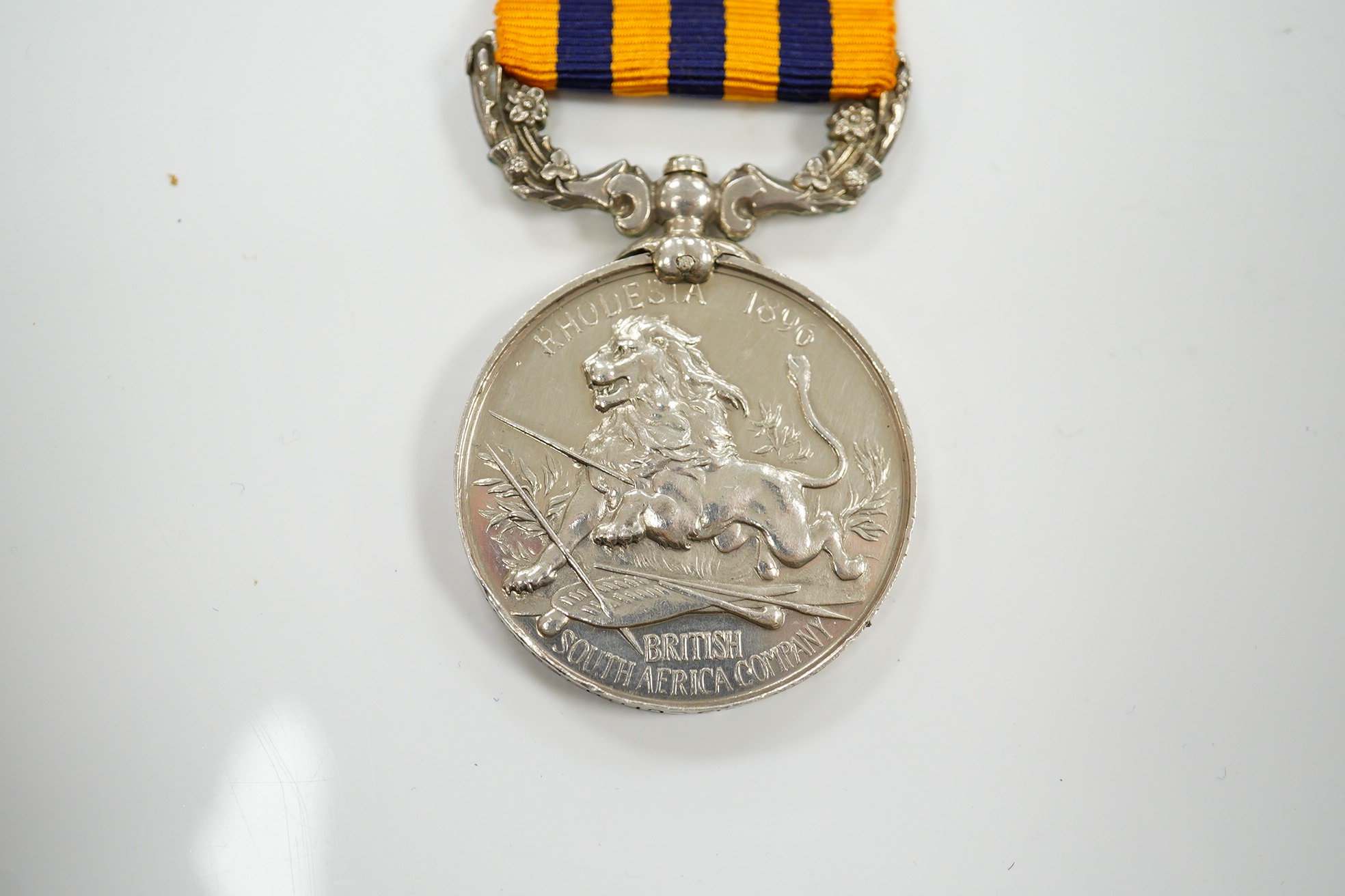 A British South Africa Company's Medal Rhodesia 1896 to 1649 2nd Lt W.G.Charlesworth 3rd D.Gs.